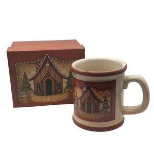 Crazy Mountain Ceramic Mug Happiness is Homemade Gift Box Crackle Glaze Holiday